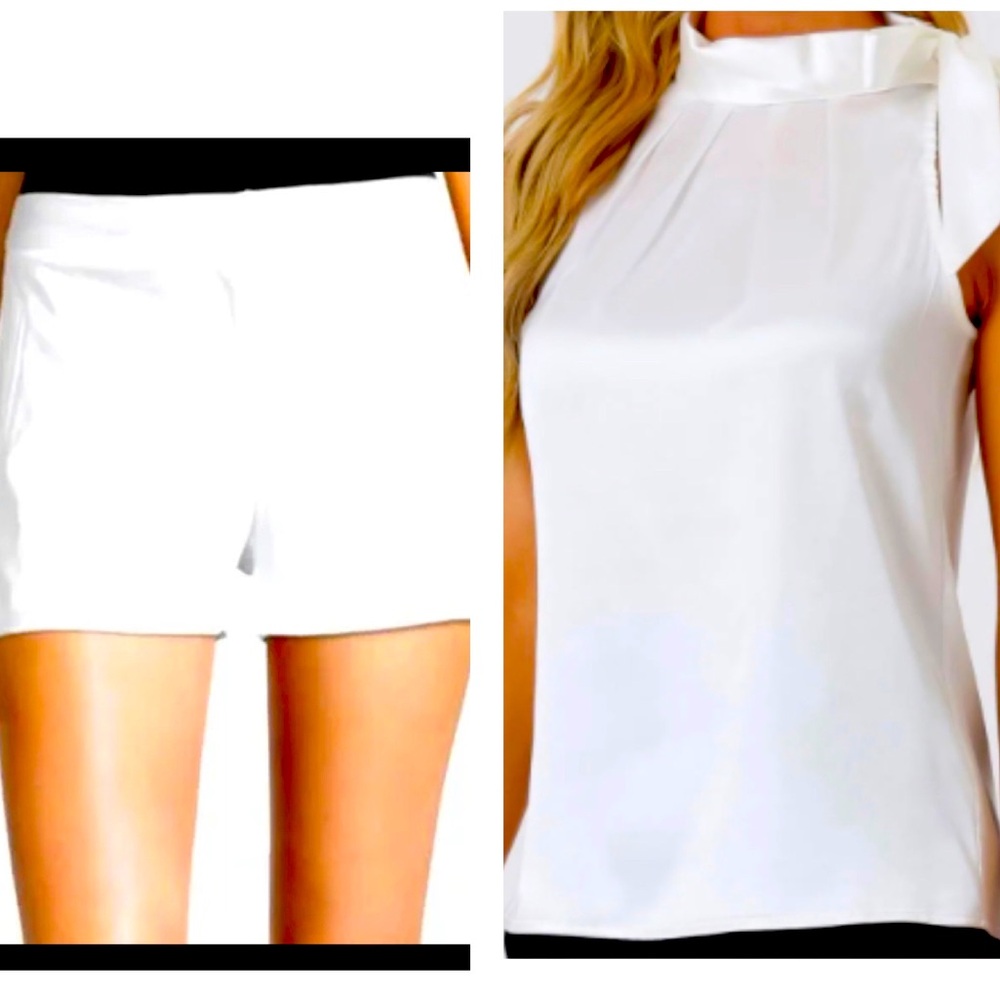 Worthington White Top (XL) and Worthington White shorts (18)